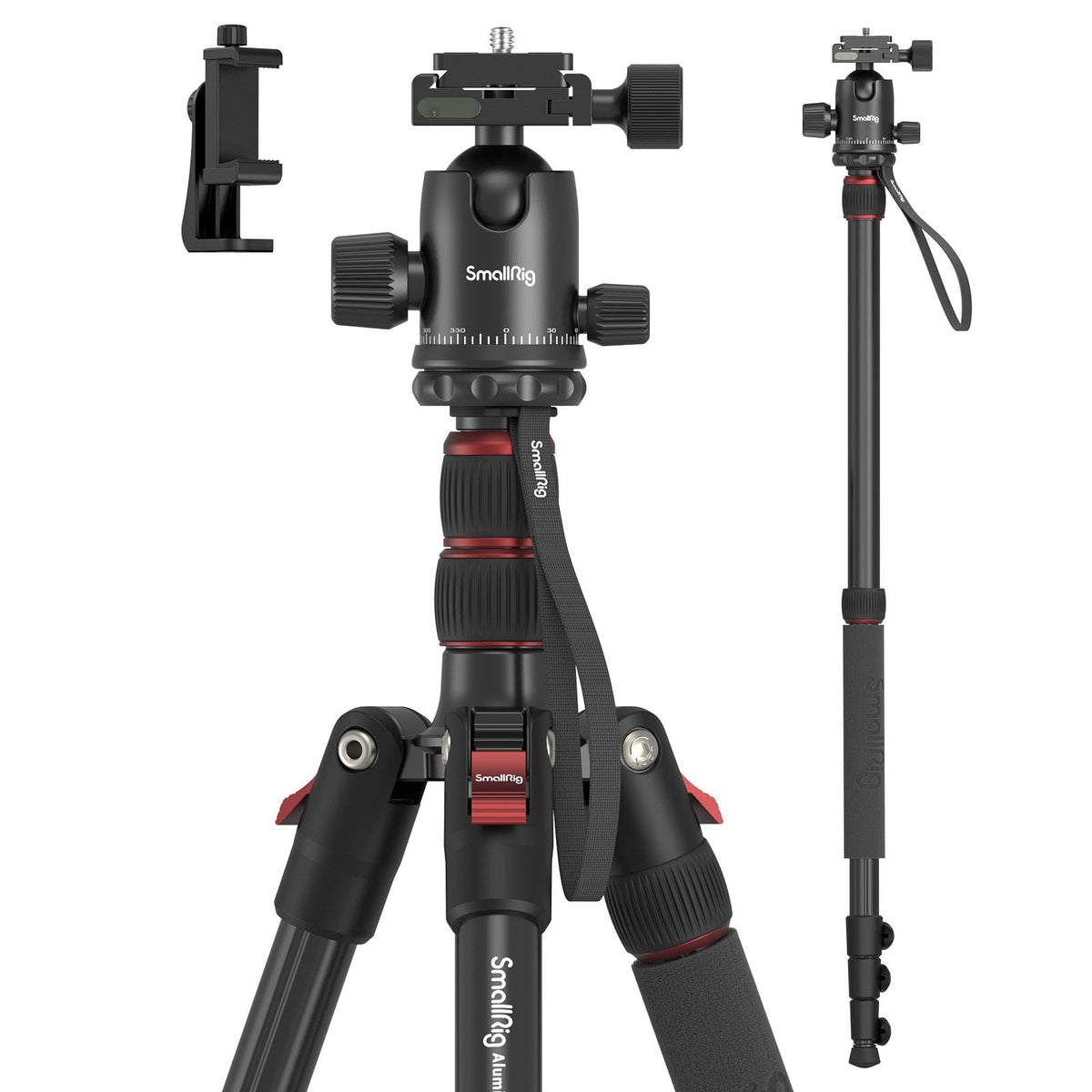 SmallRig 71"/ 180cm Aluminum Camera Ball Head Tripod & Monopod CT-10