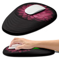 Hokafenle Ergonomic Mouse Pad Wrist Support with Stepped-Wedge Design, Wrist Rest Pain Relief Mousepad Filled with Memory Foam, Carpal Tunnel Mousepad for Wireless Mouse(12x8 inch, Pink Flower)