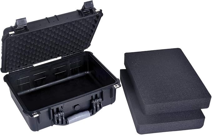 MEIJIA Portable All Weather Waterproof Camera Case With Foam,Fit Use of Drones,Camera,Equipments,Pistols,15.98x12.99x6.85inches