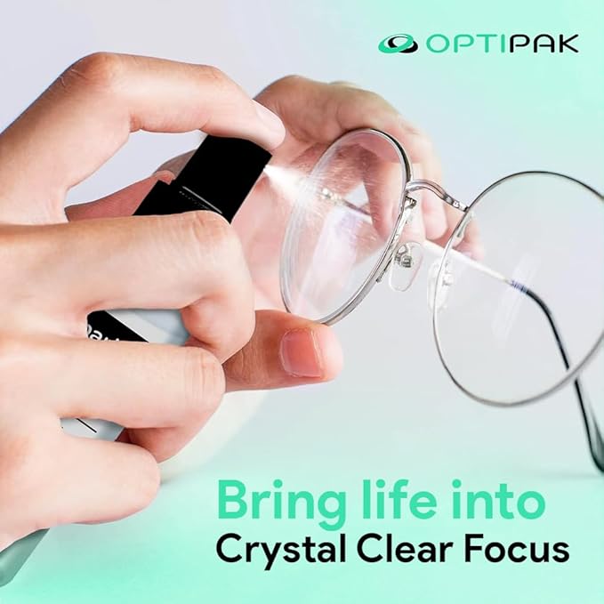 Sparkle Anti-Reflective Lens Cleaner Spray kit | (1) 1oz Glasses Cleaner Spray + (1) Microfiber Cloth for Eyeglasses, Sunglasses, Lenses, Screens and Camera Cleaning Kit (2 Piece Set)