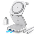 5-in-1 Wireless Charger for MagSafe, AC ISLAND Portable Travel Charging Station, 35W Max Fast Foldable Magnetic Stand, Evolved for iPhone 17-12 & Air Series, Apple Watch, AirPods (with 35W Adapter)