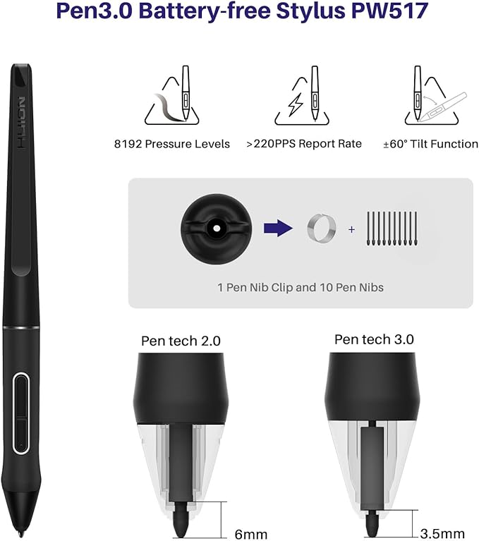 HUION Kamvas 24 QHD Drawing Tablet with Screen, 2.5K Graphics Art Tablet, 23.8inch Drawing Monitor USB-C Connection for Artist, Work with Mac, Windows, Linux, Android