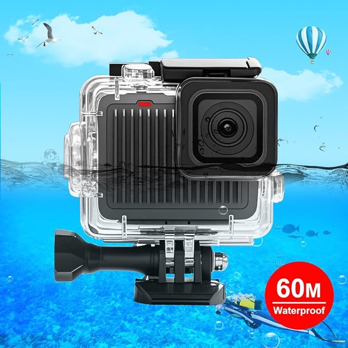 Waterproof Case for Go Pro Hero 4K, FotStdio 196ft/60m Underwater Diving Protective Housing Shell for Go Pro Hero 4K 2024 Compact Action Camera with Mount Accessories Kit