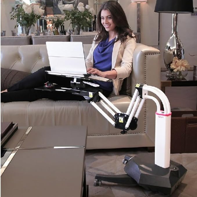 Versatile Rolling Laptop Desk - Portable Bed Table for Home, Office, School, and Medical Use - Adjustable Height Laptop Stand for Bed and Writing - Convenient Lap Desk Solution