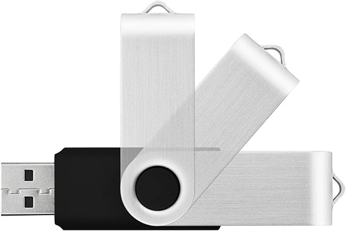 KOOTION 50pcs 4 GB USB Flash Drive 4GB Flash Drives 50 Pack Thumb DriveSwivel Memory Stick Jump Drive, Black