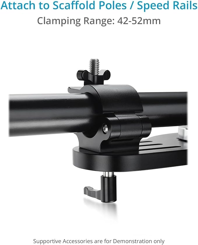 PROAIM Truss/Scaffold Connection Plates – Mitchell Mount. Rigging Adapters for Overhead Shots. for Wall Spreader Rod/Poles/Grids. 360° Swivel Clamps, Robust & Secure - 50kg Payload