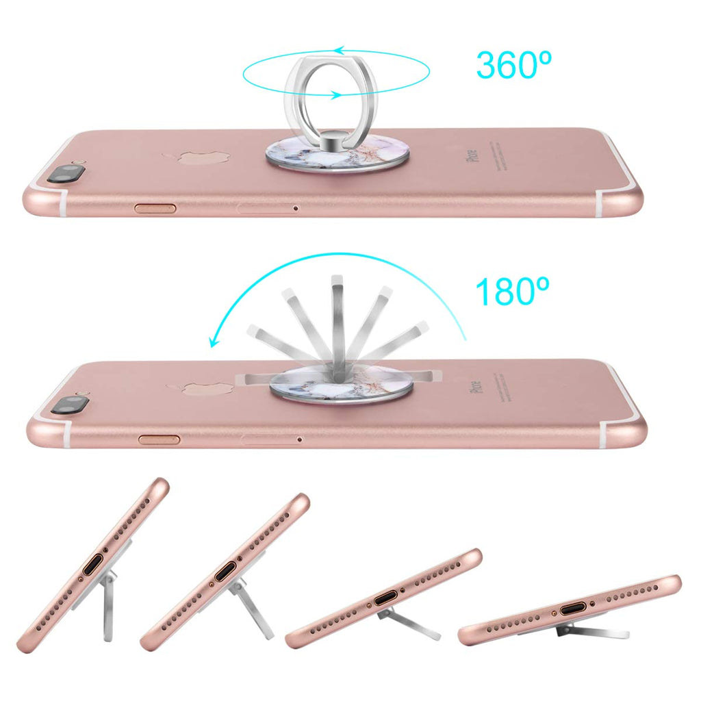 Bonoma Cell Phone Ring Holder Stand,360 Rotation 3-Pack Marble