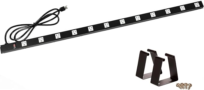 12 Outlets 4 Feet Body Heavy Duty Metal Surge Protector Power Strip (12 outlets 15 feet Power Cord 4 feet Body)
