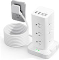 Surge Protector Power Strip, 6FT Flat Plug Extension Cord with 12 AC Outlets, 4 USB Charger(2 USB C Port), 1200 Joules Overload Protection, Desk Charging Station for Home Office, Dorm Room Essentials