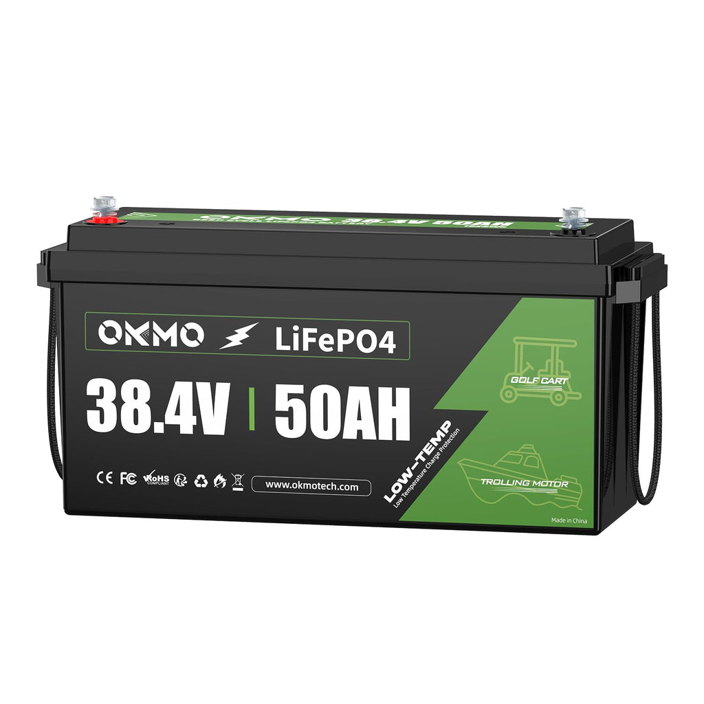 36V 50Ah LiFePO4 Lithium Battery for Trolling Motor Low-Temp Protection Built in 100A BMS Deep Cycle Lithium Battery