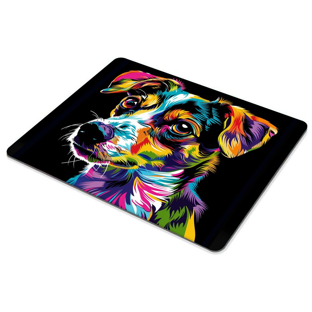 Square Mouse Pad Colorful Dog Portrait-5,Gaming Mouse Pads for Desk,Soft Computer Waterproof Non-Slip Mouse Mat