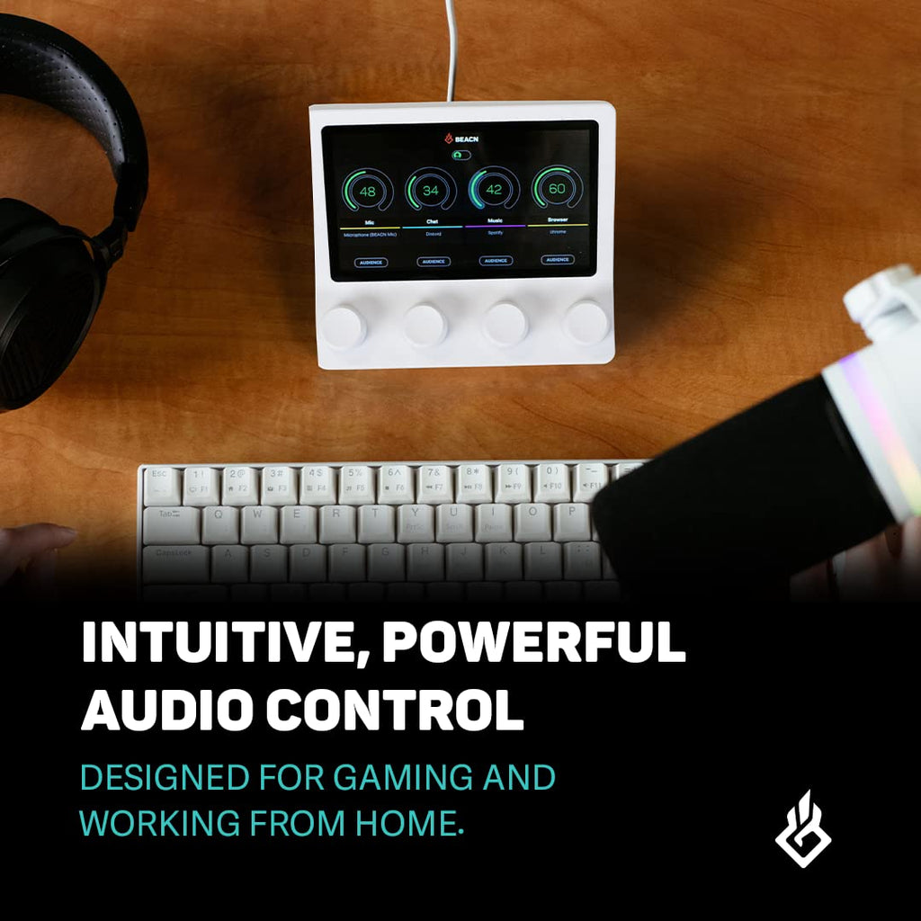 BEACN Mix - USB C Windows Audio Controller with a Beautiful 5” Color Display and 4 Smooth Push-Button encoders for Streaming, Gaming, Podcasting, and Work from Home Applications (Dark)