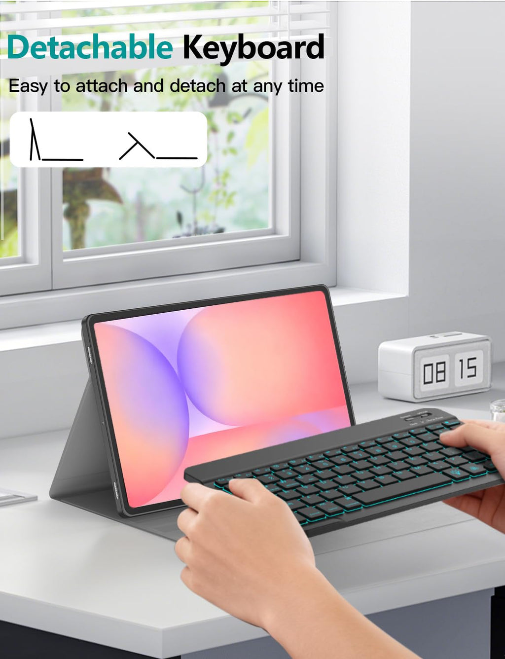 Backlit Keyboard Case for Samsung Galaxy Tab S10 Lite/S10 FE/S9 FE/Tab S9