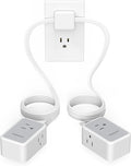 TESSAN Twin Extension Cord 12 FT, Double Ended Flat Plug Surge Protector Power Strip, 3 Non Blocking Outlets 6 Feet Power Splitter Each Side, Dual Split Outlet Extension for Home Office Dorm Room