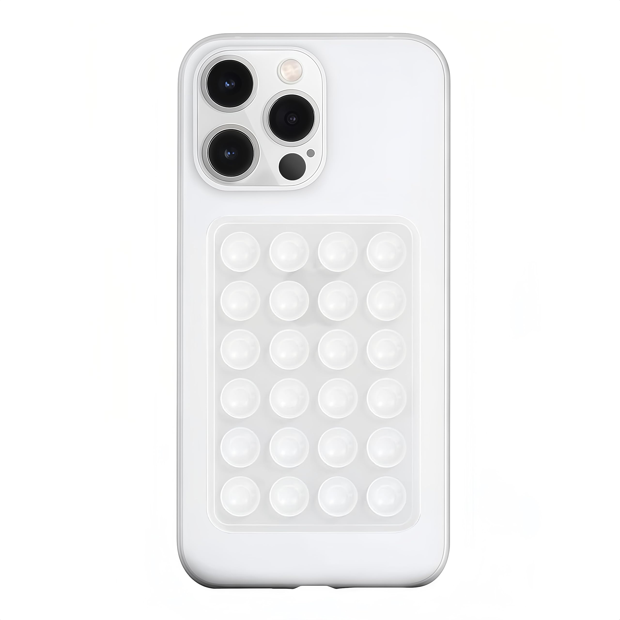 LvShuLiangPin Anteel Silicone Suction Phone Case Mount, Silicon Adhesive Phone Accessory for Smartphones, Hands-Free Mirror Shower Phone Holder for Selfies, Tiktok Videos (Translucent)