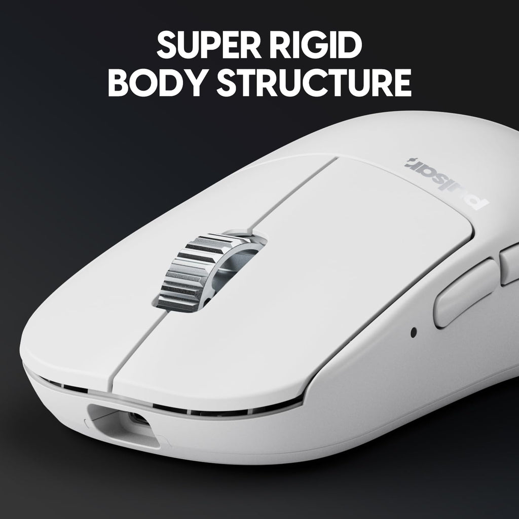 Pulsar Gaming Gears - X2H eS Wireless Gaming Mouse, Limited Edition, Symmetrical, Optical Switch, OLED Display, Driverless, PAW3395 Sensor, 100H Battery, 4K dongle Included (Medium, White)