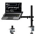 WALI Laptop Desk Mount for 15.6 inch Notebook, Fully Adjustable Single Monitor Arm with Laptop Holder for 32 inch Screen, Laptops Stand with Ventilated Tray, Up to 22 Lbs, (GSDM00LP), Black
