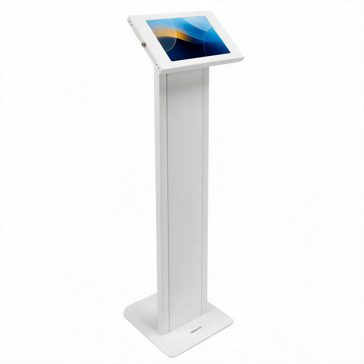 Mount-It! Anti-Theft iPad Floor Stand, Locking Kiosk Enclosure, White