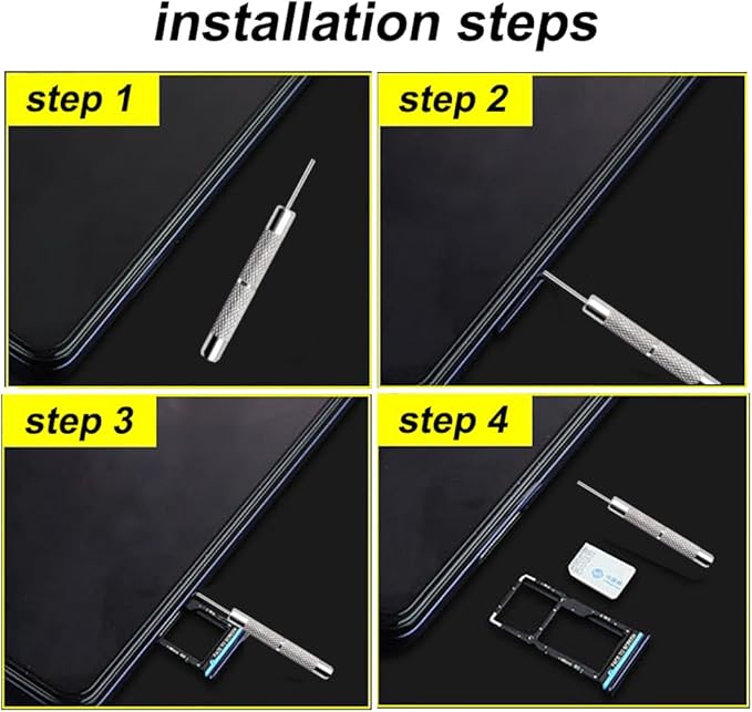 4 Pcs SIM Card Removal Openning Tool Tray Eject Pins Needle Opener Ejector Compatible with All iPhone Apple iPad HTC Samsung Galaxy Cell Phone Smartphone Watchchain Link Remover (Style E)