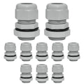Bonsicoky 1/2" NPT Nylon Cable Glands, Grey, 10 Pcs