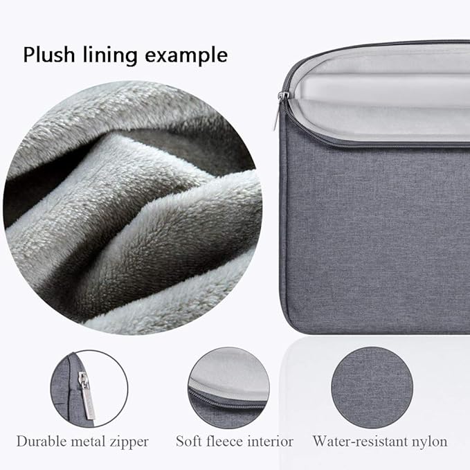 Voova Laptop Sleeve Carrying Case 15.6 16 Inch,Slim Computer Cover Bag Compatible with MacBook Pro 15/16, Dell xps 15,15-16 Inch HP Dell Asus Acer Laptop, Grey