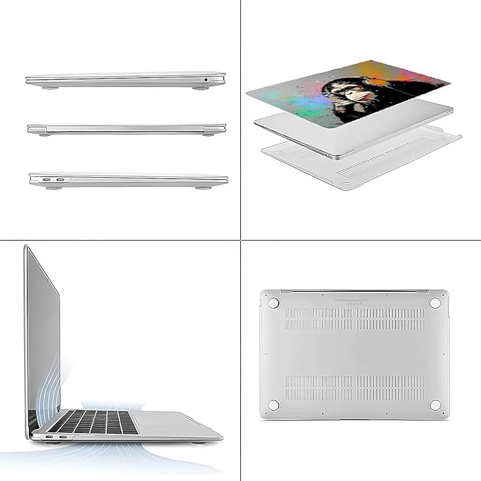 Compatible with MacBook Air 13.3 13.6 Inch Case 2022 2021 2020 2019 Plastic Hard Shell Case Cover,13.3 Pro(A1706/A1708/A1989/A2159/A2289/A2338), Monkey