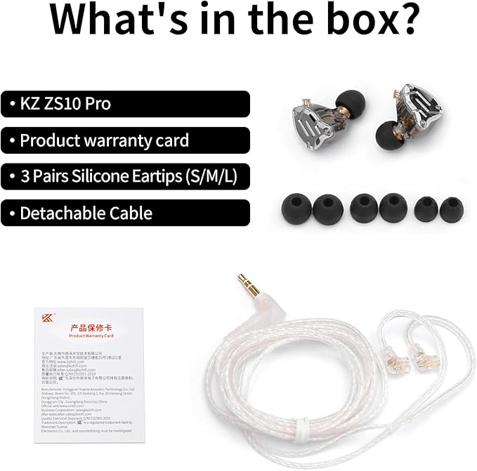 KZ ZS10 Pro Gaming Earbuds Headphone, KZ in Ear Monitor IEM HiFi Earphone with 5 Driver 4BA 1DD with Detachable 0.75mm 2 Pin Cable for Singer Musician Drummer (Purple with Mic)