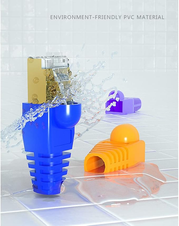 50 Pcs Cat5 Cat5E Cat6 Strain Relief Boot, RJ45 Plug Connector Cover Modular Network Plug Connector Cap Cable Connector Boots, Green
