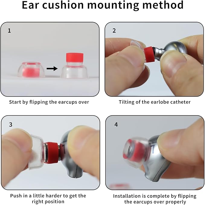 OKCSC 2 Pieces Soft Liquid Silicone Replacement Eartips,Breathable Eartips,Replacement Accessories with Box for Sleep,Study,Travel,Work,Daily Commute,Office,Bowl Type(1 Pairs/L/Blue/No Earphone)