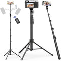 EMART 70" Flexible Phone Tripod for iPhone, Overhead Cellphone Holder &Camera Stand with Gooseneck and Remote, Selfie Stick for Video Recording, Live Streaming, Cooking, Vlogging, Fitness
