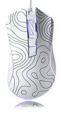 XVX G705 Wired Gaming Mouse, 12000 DPI RGB Gaming Mouse with 12 Backlit Modes & 7 Macro Buttons, PC Gaming Mice Support DIY Keybinding, Mouse Gamer Computer Mouse for Laptop PC Mac Windows,Topographic