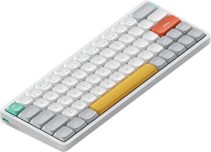 nuphy Air60 V2 Portable Wireless Keyboard 60% Low Profile Mechanical Keyboard Support QMK/VIA Compatible with windows/mac OS/Linux Supports Bluetooth 5.1/2.4GHz/wired (USB-C) White-Gateron Aloe Switch