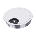Desk Grommet 3-1/8 Inch 80mm, Zinc Alloy Computer Desk Wire Hole Cover, Office Desktop Cord Cable Hole Metal Ring, Bright Silver