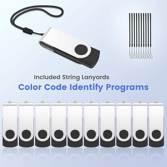 ABLAZE 8GB USB Flash Drive 20 Pack, USB 2.0 Thumb Drives Bulk Memory Sticks Pendrives 20PCS (Black)