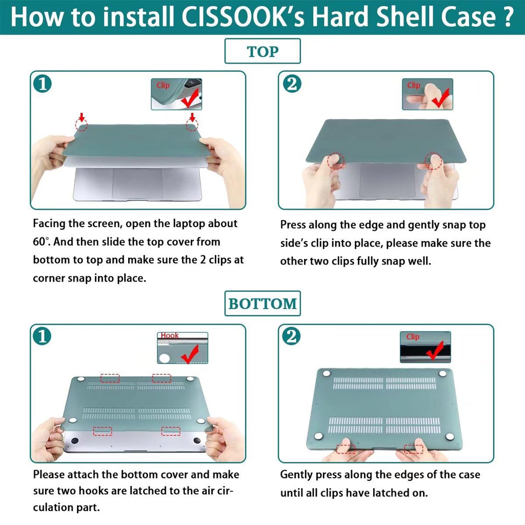 CISSOOK Compatible with MacBook Pro 13 inch 2025-2016 Release M2 M1 Chip