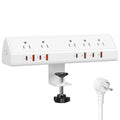 Jgstkcity Desk Clamp Power Strip USB C 65W,8 USB,10FT Cable,White