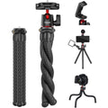 ULANZI Camera Tripod, Mini Flexible Stand w Hidden Phone Holder w Cold Shoe Mount, 1/4'' Screw f Magic Arm, Universal f iPhone 17 16 15 14 Pro Max XS Max Canon Nikon Sony DJ Pocket 4/3 Cameras