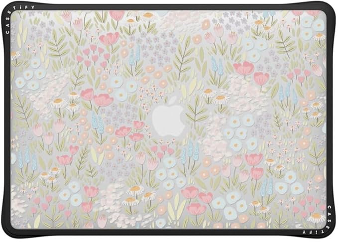 CASETiFY Impact MacBook Air 13" (M1/Intel) Case [Cushioned Impact Corners/Scratch-Resistant/Anti-Slip Grip] - Eleanor - Clear Black