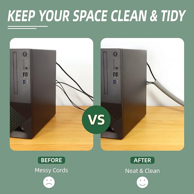 Split Wire Loom Tubing, Cable Protector Sleeve, Braided Cable Management for TV/Computer/Home Theater/Engine Bay, Cord Protectors from Pets No Chew (Grey, 3/4"-25ft)
