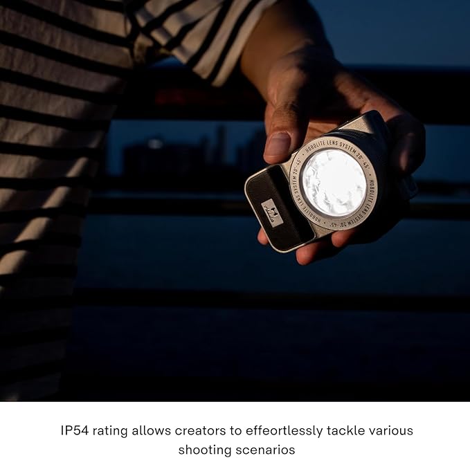 Iris Portable LED Photography Light Standard Kit with LCD Display, App Control, Adjustable Lens, CRI/TLCI 96+, 2700-6500K, Bi-Color Camera Light for Content Creators, 5W, Black