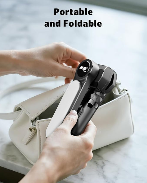 Acer Gadget Gimbal Stabilizer 1Axis for iPhone/Cell Phone/Smartphone/Android with Remote Control&Light, Portable Gimbal Tripod Auto Balance Handheld Selfie Stick for Video Recording, Live Streaming