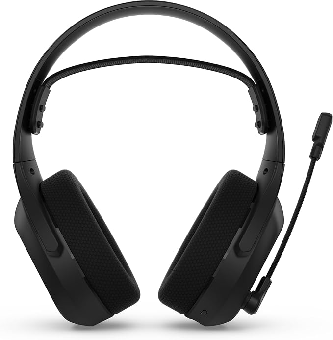 Lenovo Legion H410 Wireless Gaming Headset, Bluetooth or 2.4 GHz USB-A Connection, Lightweight (304 Grams), Adjustable Headband, Flip to Mute Mic, Black