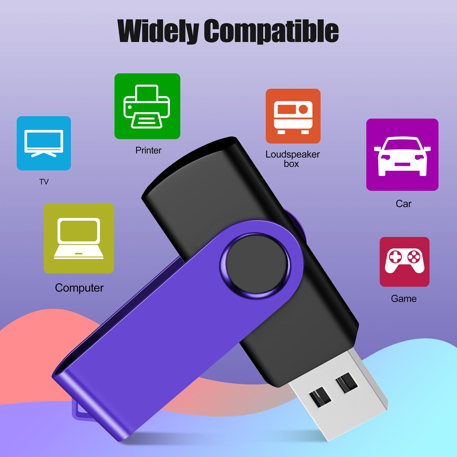 1GB 20-Pack USB Flash Drives Bulk EASTBULL USB 2.0 Thumb Drive,Purple