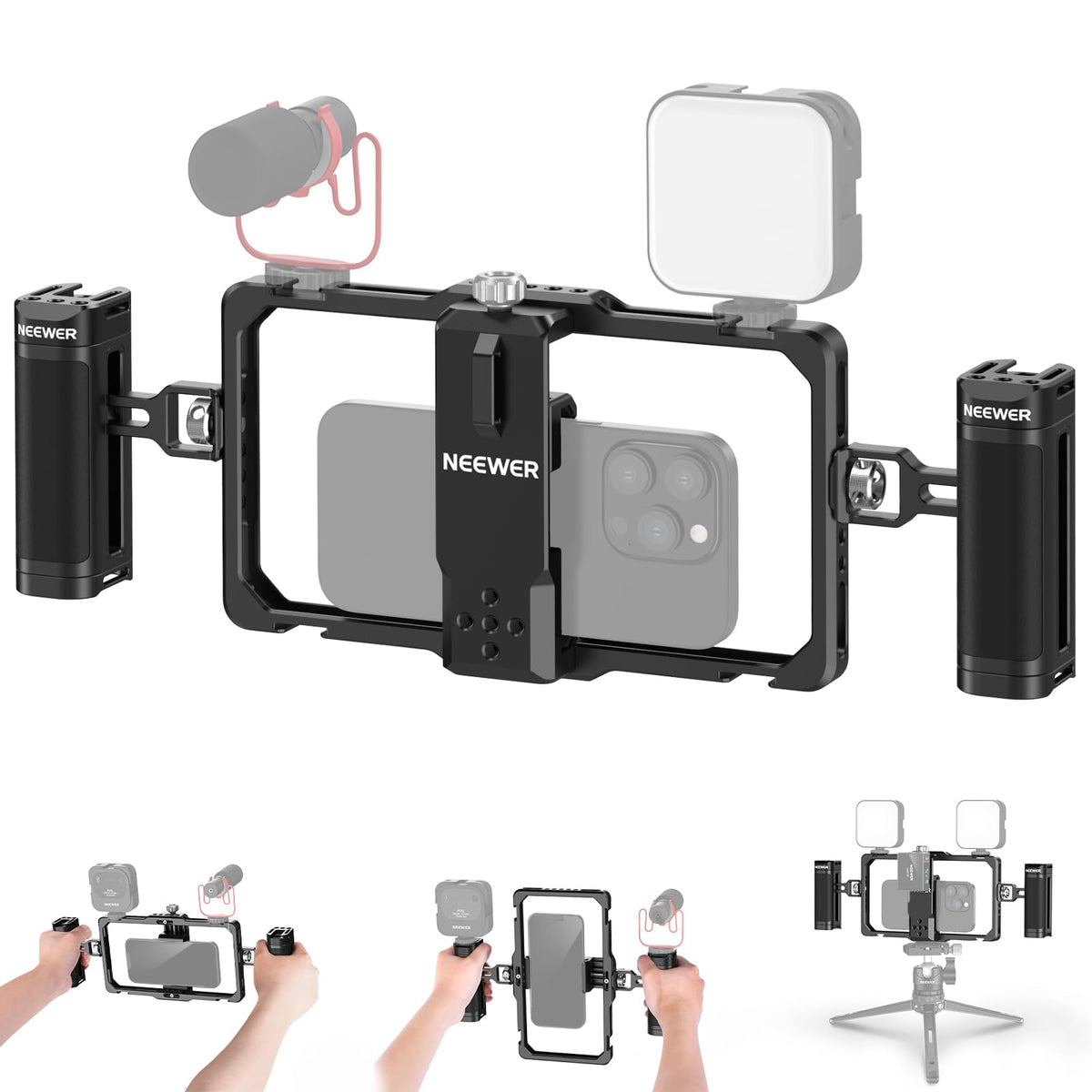NEEWER Universal Phone Cage Video Rig with Bluetooth Shutter Side Handle