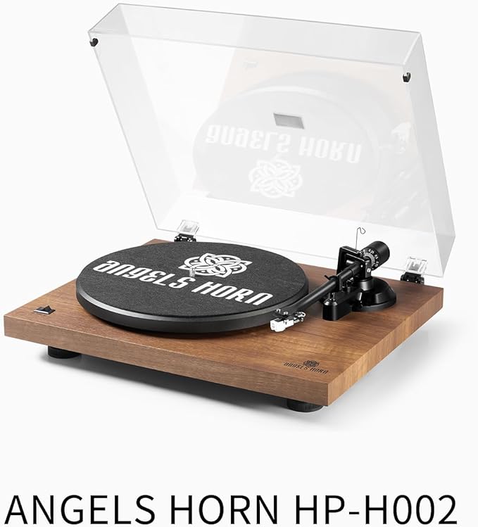 ANGELS HORN Turntable, Vinyl Record Player, Built-in Phono Preamp, Belt Drive 2-Speed, Adjustable Counterweight, AT-3600L (Upgraded Bluetooth Version)