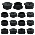 BOPOREAE Desk Grommet, 1 in 25 mm Black 15 Pcs Silicone Rubber Grommets