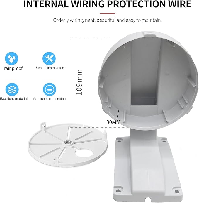 Indoor Outdoor Security Camera Mount Wall Mount L Type Bracket for Security Dome IP Camera Mounting,Junction Box Cable Management Mounting Case,Dome Camera Mount