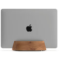 HumanCentric Vertical Laptop Stand in Black Walnut Wood, Upright Adjustable Holder and Dock, Laptop Vertical Stand Fits MacBook Pro and Other Laptops.5" to 1.5", Clamshell Compatible