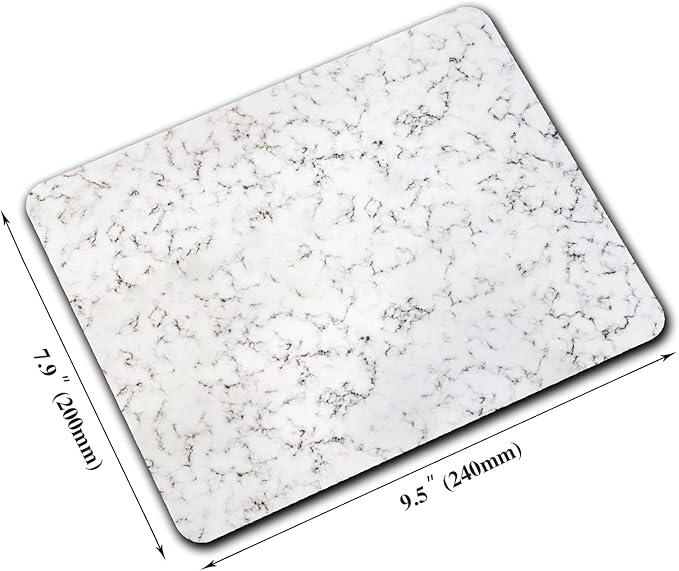 White Marble Black Texture Mouse Pads for Desk, Portable Wireless Computer Mouse pad Small Design with Women, Non-Slip Rubber Base Laptop Mousepad 9.5" x 7.9" Smooth Surface for Office & Travel