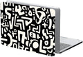 Compatible with MacBook Air 13.3 13.6 Inch Case 2022 2021 2020 2019 Plastic Hard Shell Case Cover,13.3 Air (A1932/A2179/A2337), Black and White Letters